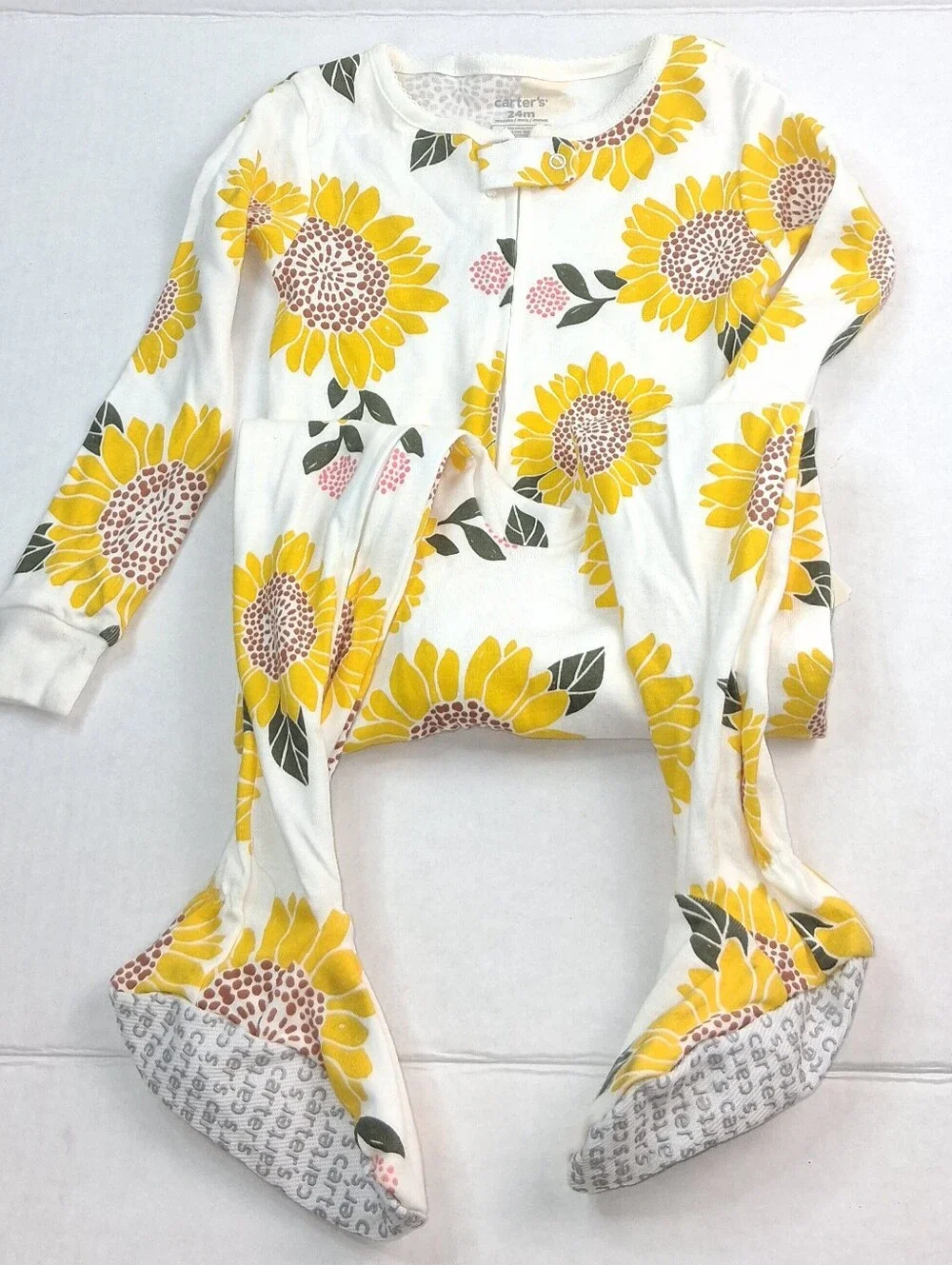 Carter's Sunflower Pajamas Footie Sleeper 24M